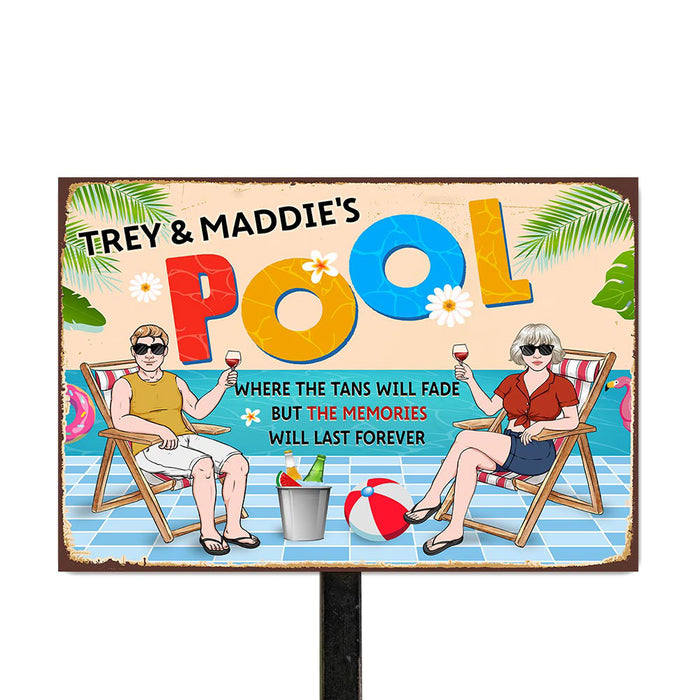 Personalized Gift For Couple Where The Tans Will Fade Metal Sign 26071 1