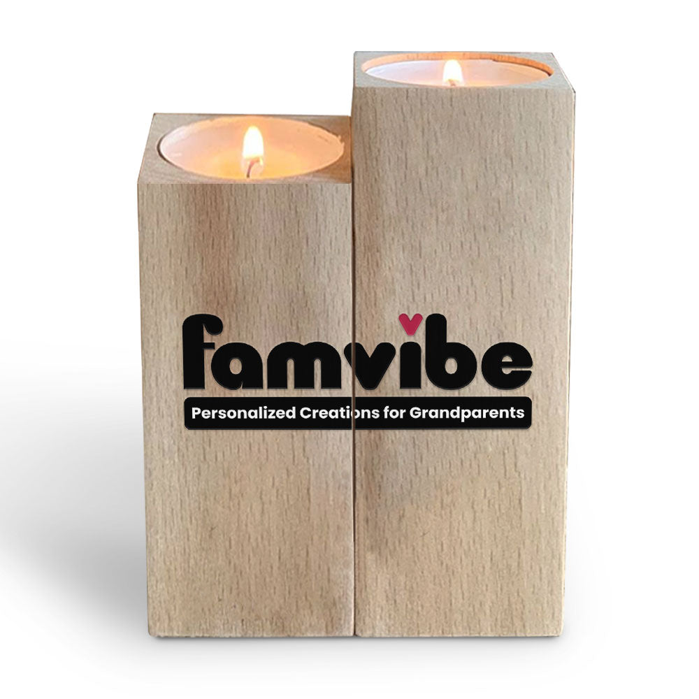 Personalized Famvibe Wood Candle Holder 25960