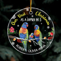 Personalized Gift For Family Our First Christmas Birds Circle Ornament 29084 thumb 1