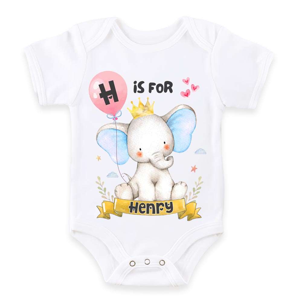 Personalized Gift For Baby First Alphabet Name Baby Onesie 32029