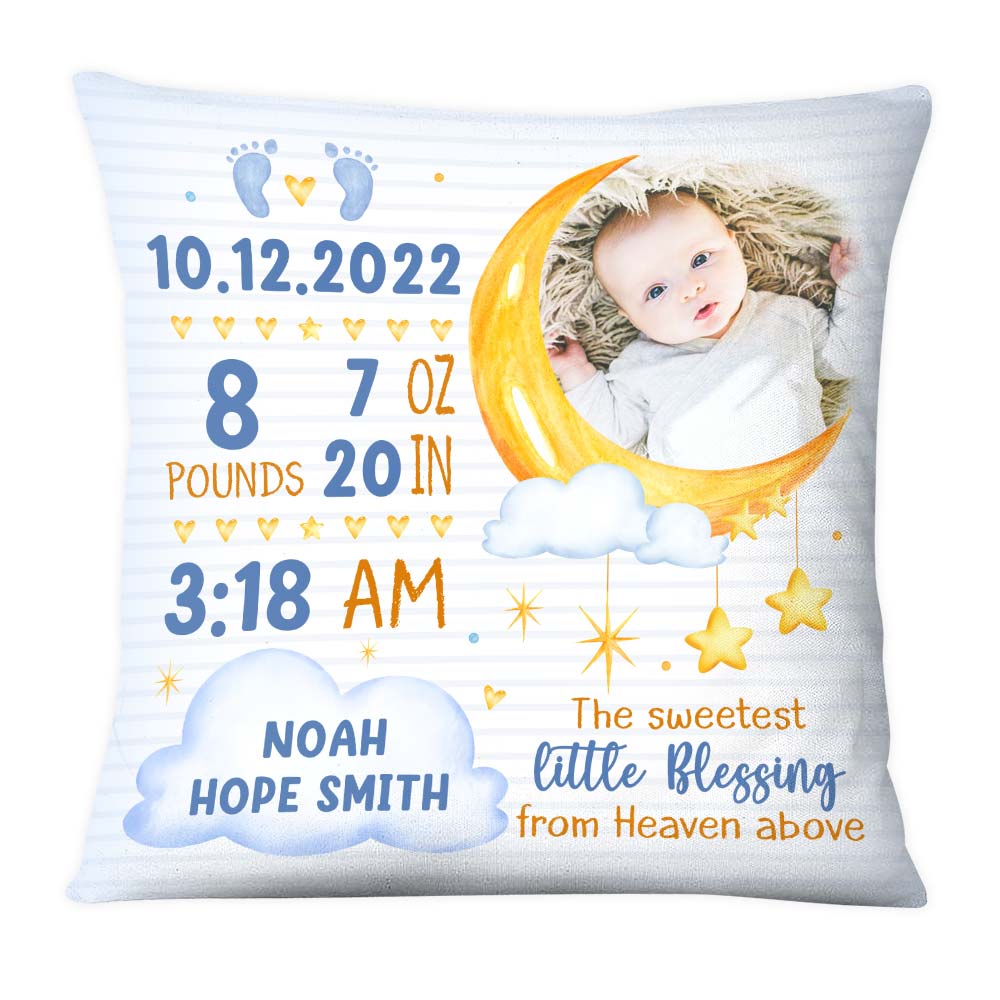 Personalized Gift For Newborn Baby Birth Announcement Pillow 27335