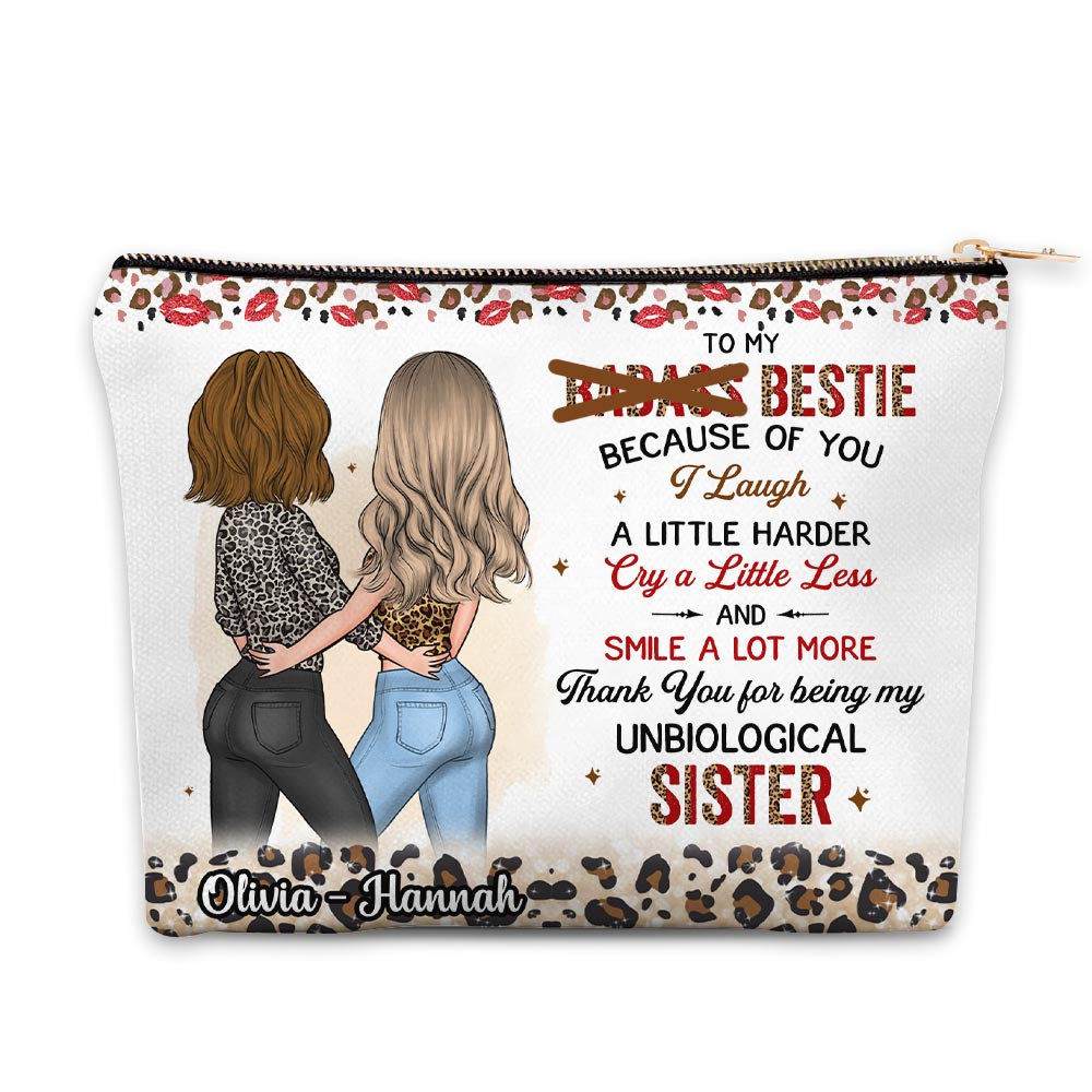 Personalized Gift For Friends Unbiological Sister Cosmetic Bag 32257
