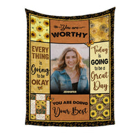 Personalized Gift For Daughter Colorful Flower Upload Photo Blanket 31454 thumb 1