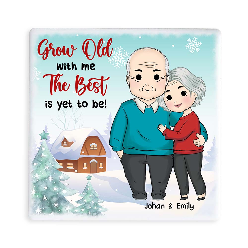 Personalized Grow Old With Me Couple Coaster 30309