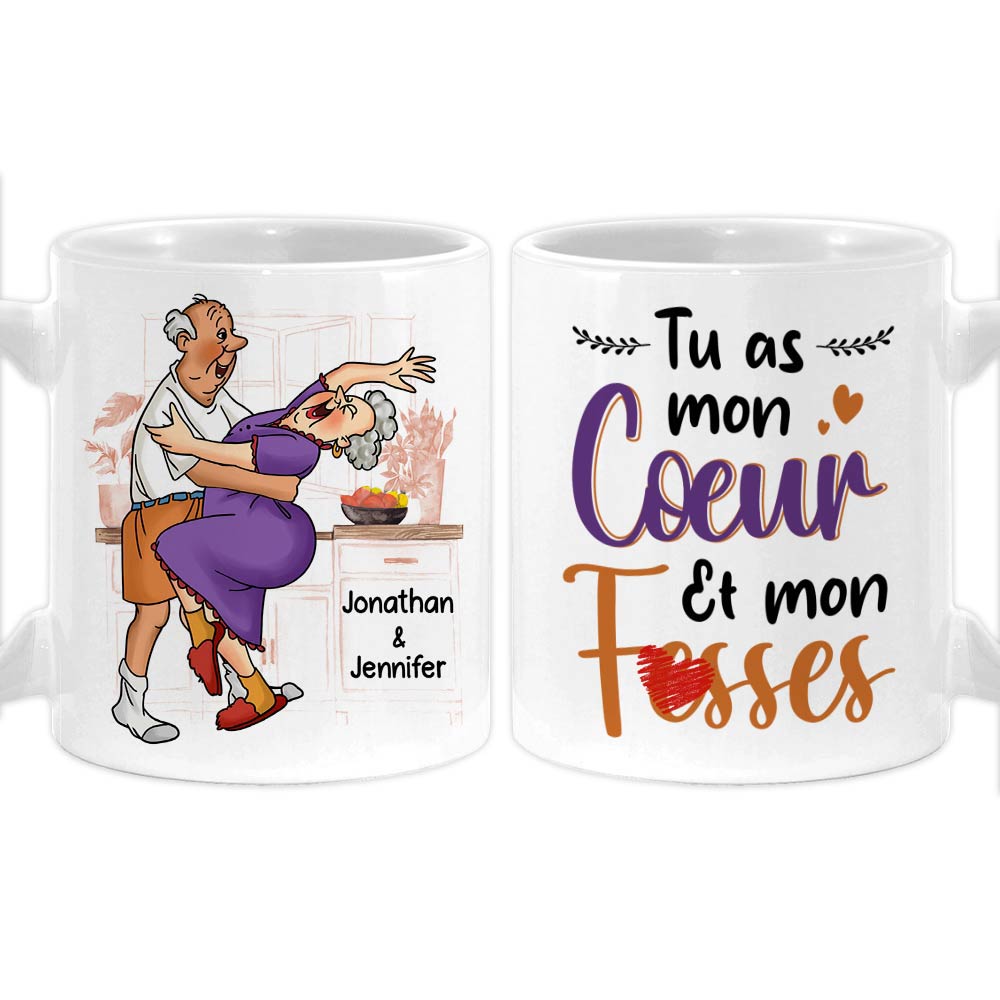 Personalized Couple French Tu As Mon Cœur Mug 30896