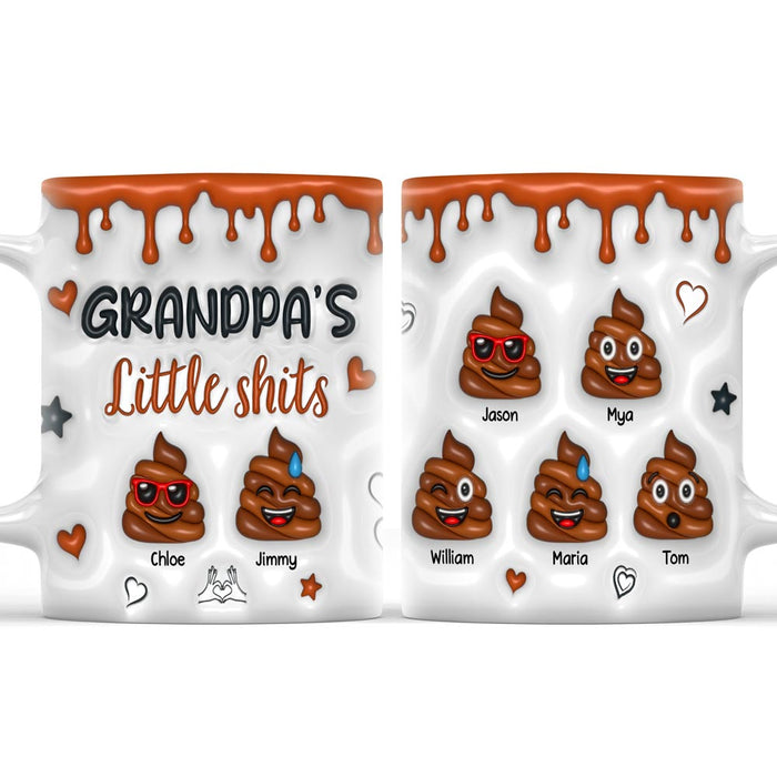 Personalized Gift for Grandpa Little Shit 3D Inflated Effect Mug 32824 1