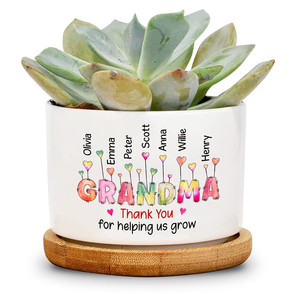 Personalized Gift For Grandma Helps Us Bloom Plant Pot 27968