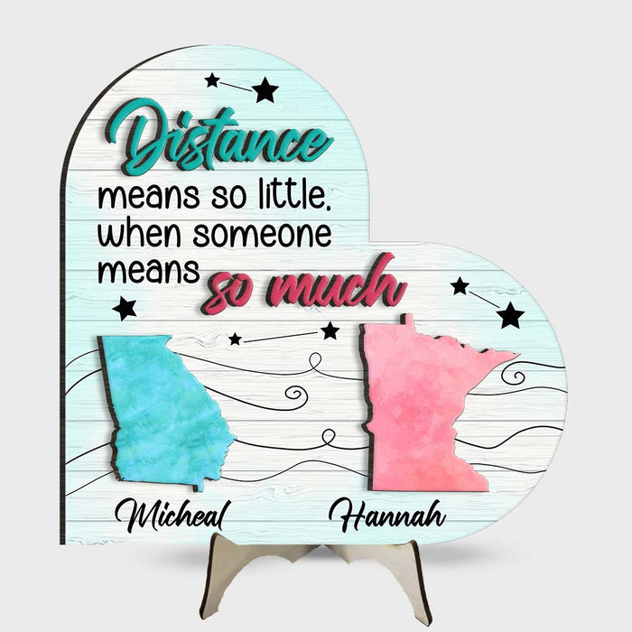 Personalized Gift For Long Distance State Maps 2 Layered Separate Wooden Plaque 32065 1