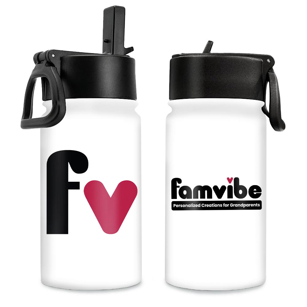 Personalized Famvibe Kids Water Bottle With Straw Lid 25778