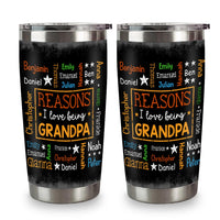 Personalized Gift For Grandpa Reasons I Love Being Word Art Steel Tumbler 32041 thumb 1