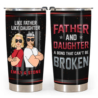 Personalized Proud Father And Daughter Steel Tumbler 24965 thumb 1