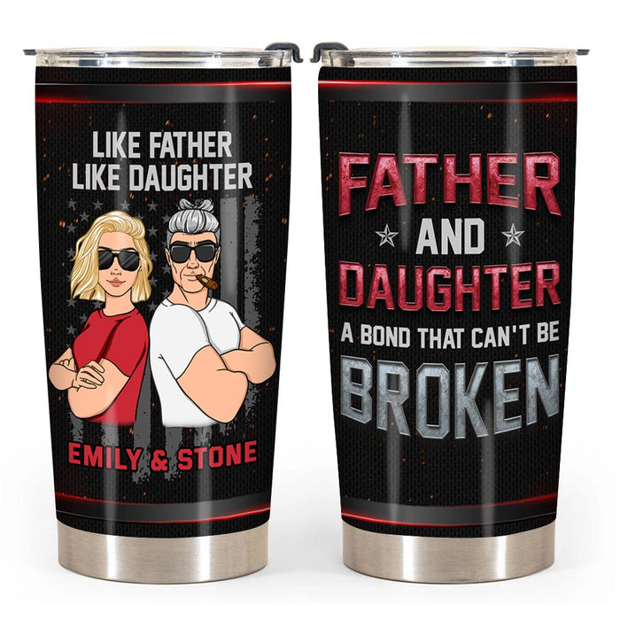 Personalized Proud Father And Daughter Steel Tumbler 24965 1