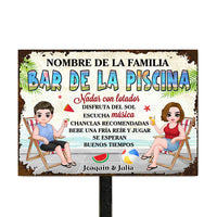 Personalized Gift For Couple Outdoor Spanish Pool Rules Metal Sign 26064 thumb 1