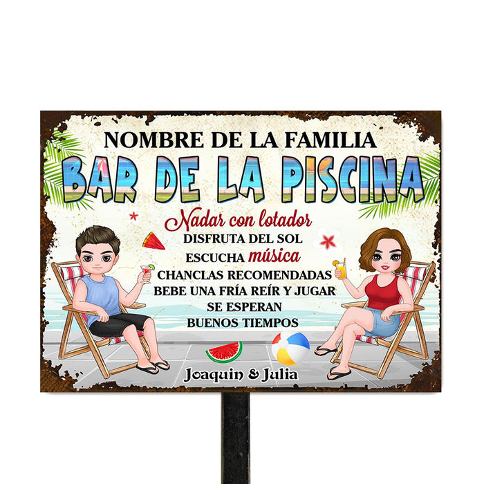 Personalized Gift For Couple Outdoor Spanish Pool Rules Metal Sign 26064 1