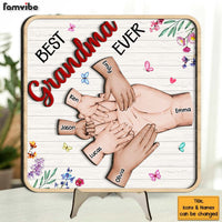 Personalized Grandma Hand With Kids 2 Layered Separate Wooden Plaque 31701 thumb 1