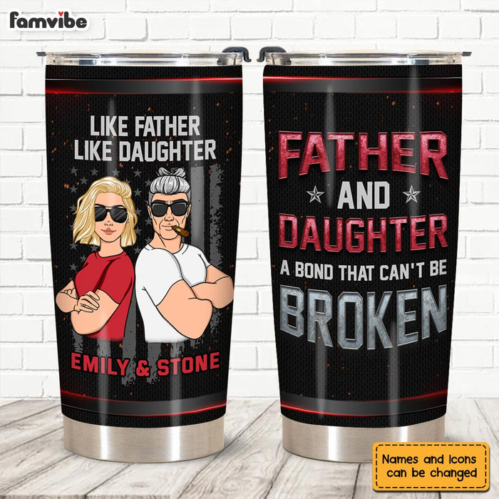 Personalized Proud Father And Daughter Steel Tumbler 24965 1