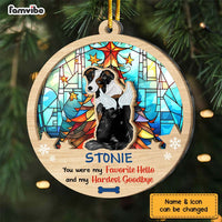 Personalized Dog Loss Gift My Favorite Hello My Hardest Goodbye 2 Layered Mix Ornament 29544 thumb 1