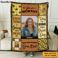 Personalized Gift For Daughter Colorful Flower Upload Photo Blanket 31454 thumb 1