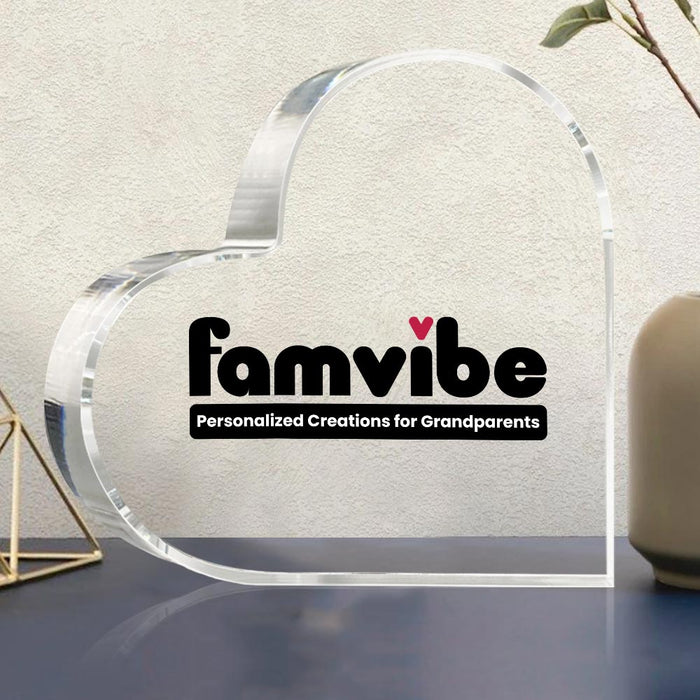 Personalized Famvibe Heart Shape Acrylic Plaque 25962 1
