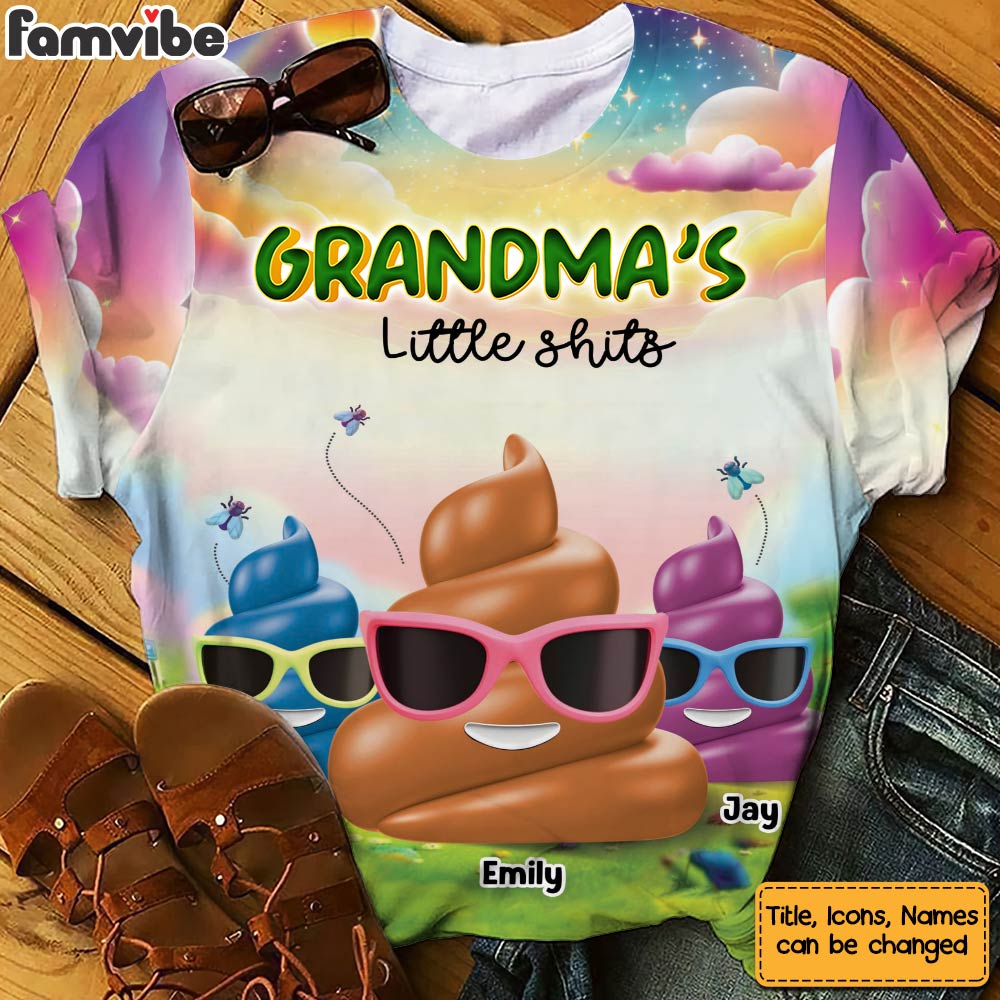 Personalized Gift For Grandma Funny Little Things All-over Print T Shirt 32629