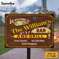 Personalized Gift For Family Backyard Bar And Grill Metal Sign 26080 thumb 1
