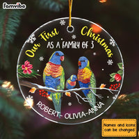 Personalized Gift For Family Our First Christmas Birds Circle Ornament 29084 thumb 1
