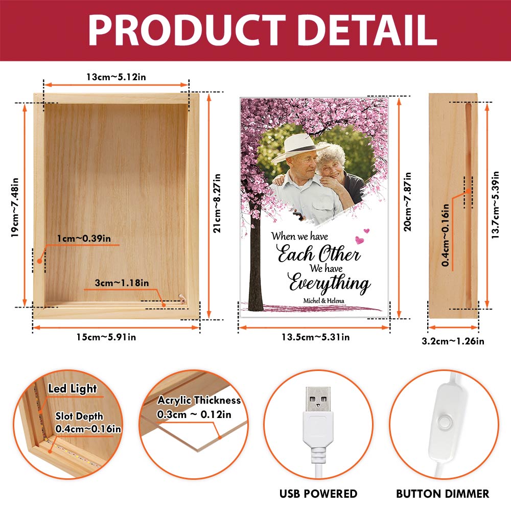 Personalized Couple Gift  We Have Each Other Picture Frame Light Box 31381