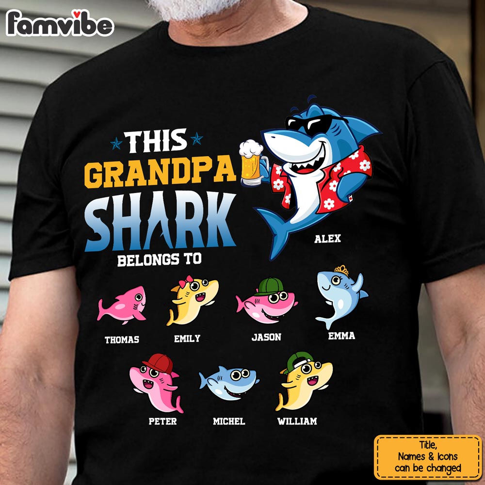 Personalized Gift For Grandpa Shark Belongs To Shirt - Hoodie - Sweatshirt 28222