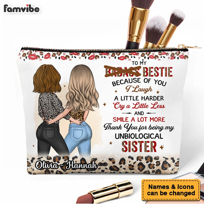 Personalized Gift For Friends Unbiological Sister Cosmetic Bag 32257 1