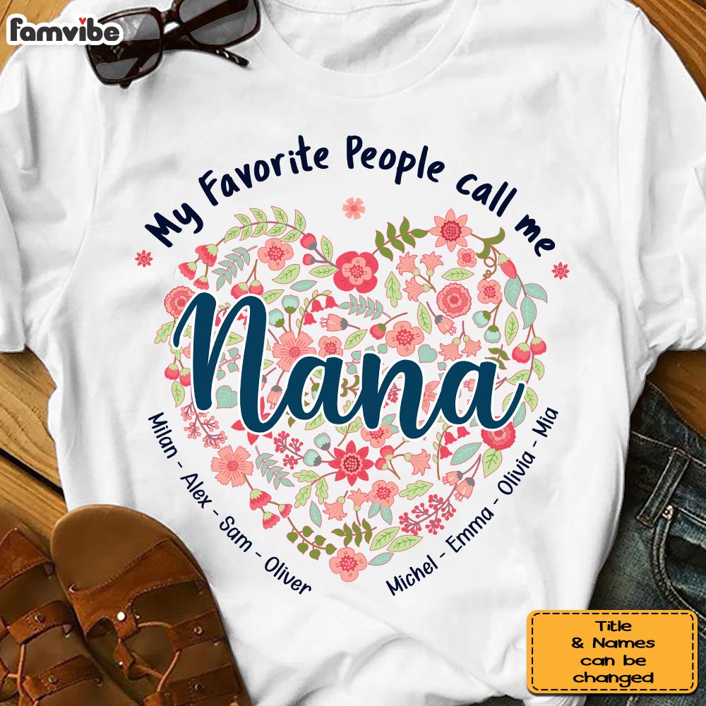 Personalized Gift For Grandma Floral Heart Shirt - Hoodie - Sweatshirt 31755