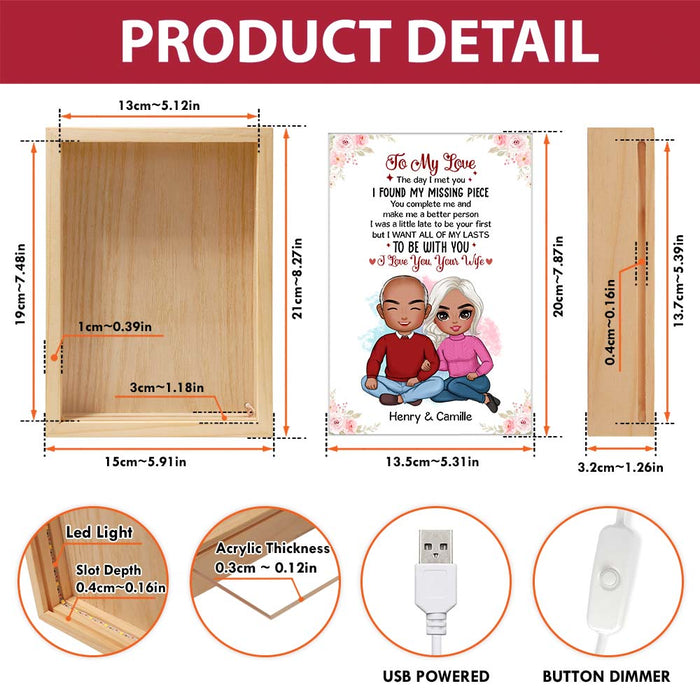 Personalized Couples Gift The Day I Met You Picture Frame Light Box 31125 1
