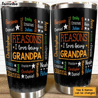 Personalized Gift For Grandpa Reasons I Love Being Word Art Steel Tumbler 32041 thumb 1