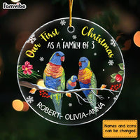 Personalized Gift For Family Our First Christmas Birds Circle Ornament 29084 thumb 1