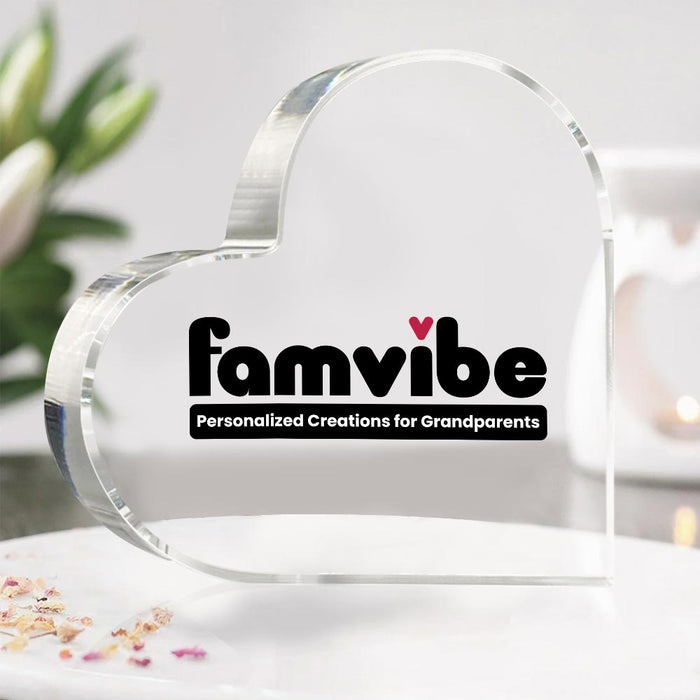 Personalized Famvibe Heart Shape Acrylic Plaque 25962 1