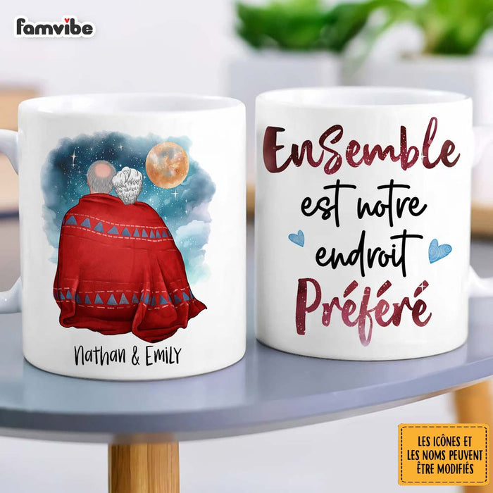 Personalized French Couples Gift Ensemble Est Notre Endroit Préféré Mug 30807 1