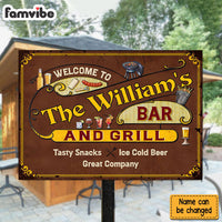 Personalized Gift For Family Backyard Bar And Grill Metal Sign 26080 thumb 1