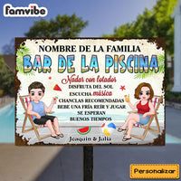 Personalized Gift For Couple Outdoor Spanish Pool Rules Metal Sign 26064 thumb 1