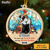 Personalized Dog Loss Gift My Favorite Hello My Hardest Goodbye 2 Layered Mix Ornament 29544 thumb 1