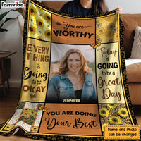 Personalized Gift For Daughter Colorful Flower Upload Photo Blanket 31454 thumb 1