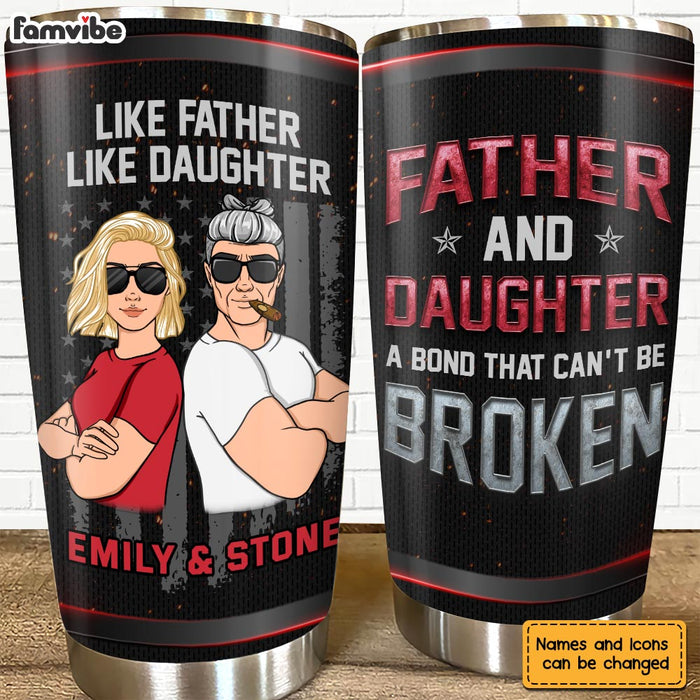 Personalized Proud Father And Daughter Steel Tumbler 24965 1