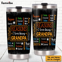 Personalized Gift For Grandpa Reasons I Love Being Word Art Steel Tumbler 32041 thumb 1