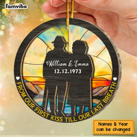 Personalized 50th Wedding Anniversary Gift For Couple 2 Layered Mix Ornament 29747 thumb 1