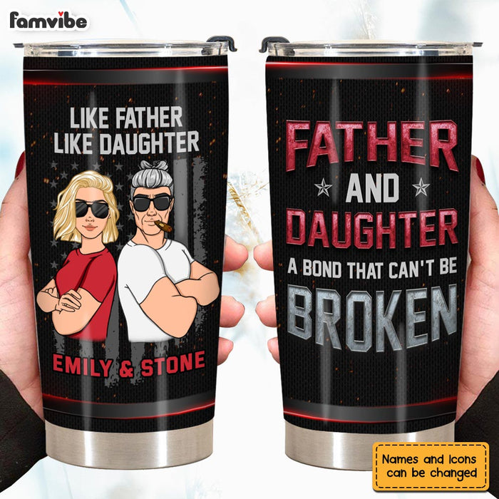 Personalized Proud Father And Daughter Steel Tumbler 24965 1
