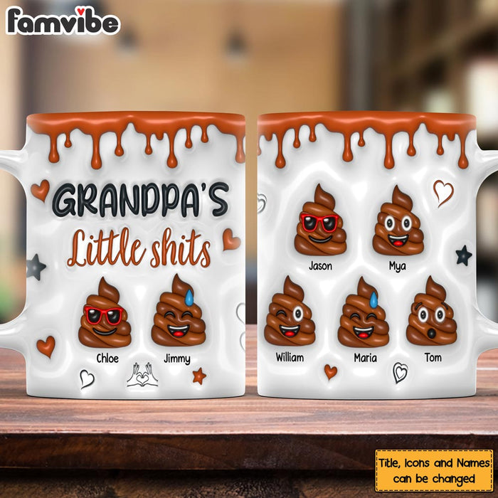 Personalized Gift for Grandpa Little Shit 3D Inflated Effect Mug 32824 1