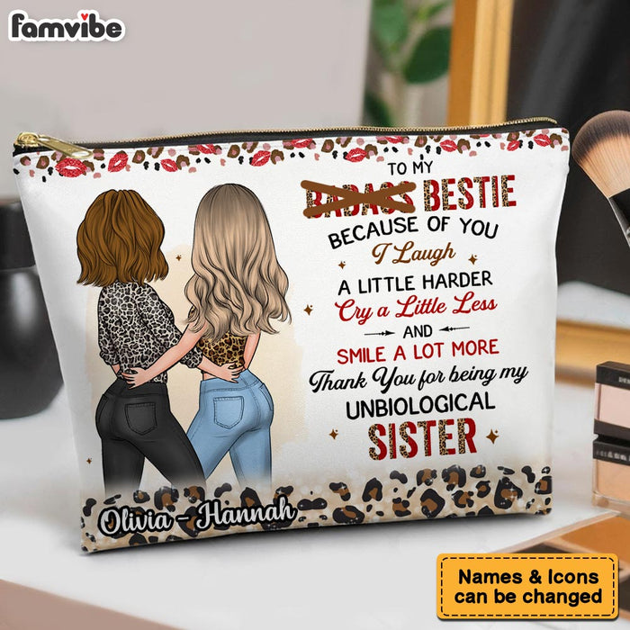 Personalized Gift For Friends Unbiological Sister Cosmetic Bag 32257 1