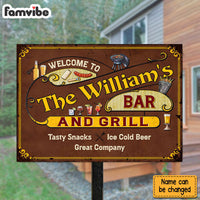 Personalized Gift For Family Backyard Bar And Grill Metal Sign 26080 thumb 1
