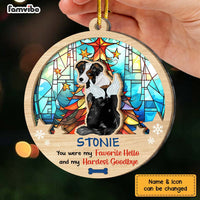 Personalized Dog Loss Gift My Favorite Hello My Hardest Goodbye 2 Layered Mix Ornament 29544 thumb 1