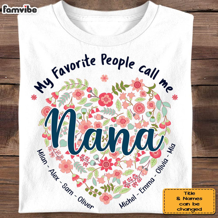 Personalized Gift For Grandma Floral Heart Shirt - Hoodie - Sweatshirt 31755 1