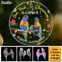 Personalized Gift For Family Our First Christmas Birds Circle Ornament 29084 thumb 1