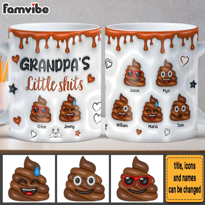 Personalized Gift for Grandpa Little Shit 3D Inflated Effect Mug 32824 1